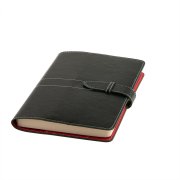 Ежедневник-портфолио недатированный Holder, А5, зеленый/красный, кремовый блок, без обреза зеленый, красный