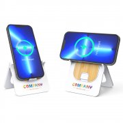 Беспроводное магнитное зарядное устройство Bambooco 15W, белый с бамбуковым арт. 7126.01