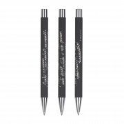 Набор "Aurora" (ручка+карандаш), покрытие soft touch черный/серебристый