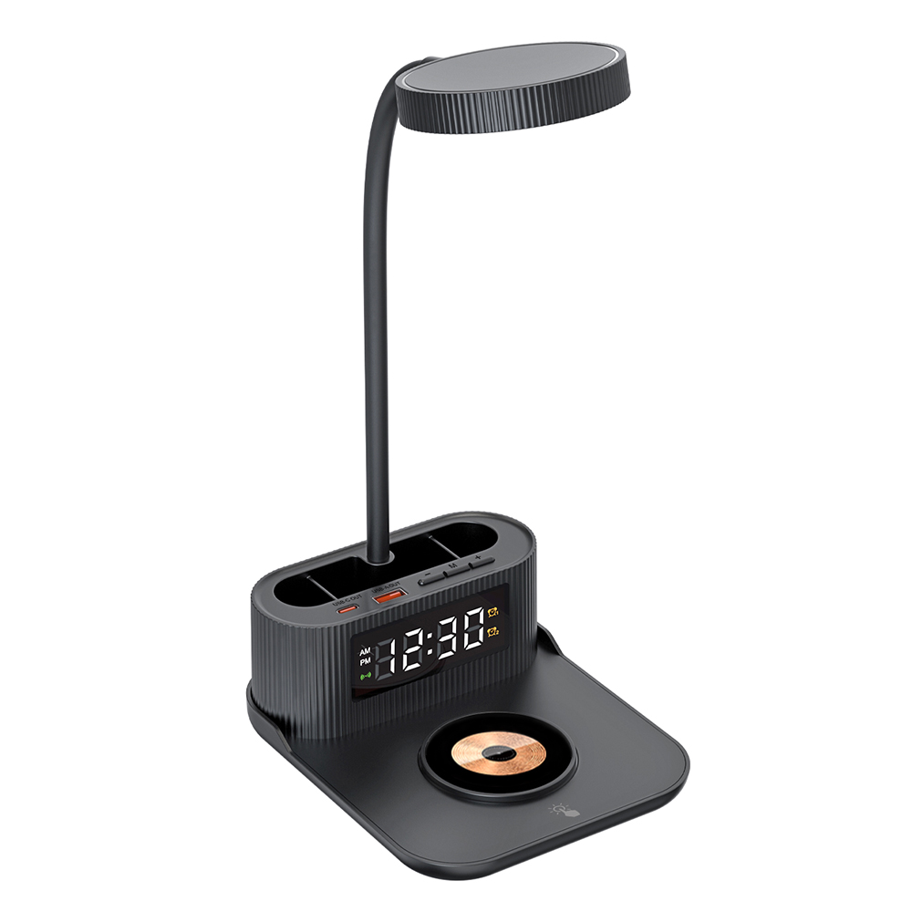Настольный органайзер Crolly c беспроводной зарядкой 15W и лампой, черный арт. 7124.02 Настольный органайзер Crolly c беспроводной зарядкой 15W и лампой, черный арт. 7124.02