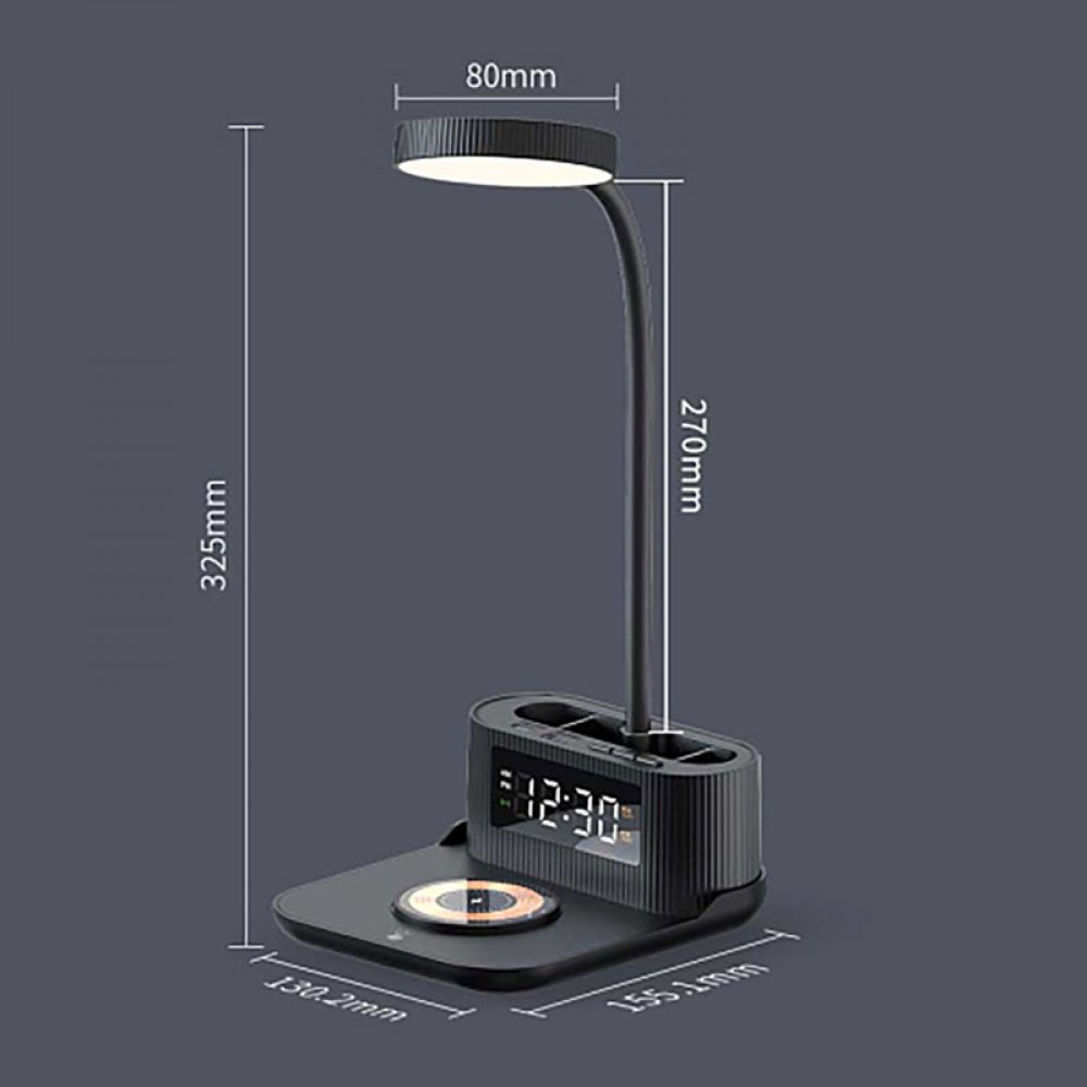 Настольный органайзер Crolly c беспроводной зарядкой 15W и лампой, черный арт. 7124.02 Настольный органайзер Crolly c беспроводной зарядкой 15W и лампой, черный арт. 7124.02