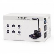 Настольный органайзер Crolly c беспроводной зарядкой 15W и лампой, черный