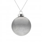 Елочный шар Finery Shine, 8 см, глянцевый серебристый с глиттером