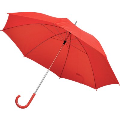 Зонт-трость с пластиковой ручкой, механический; красный; D=103 см; 100% полиэстер 190 T Красный